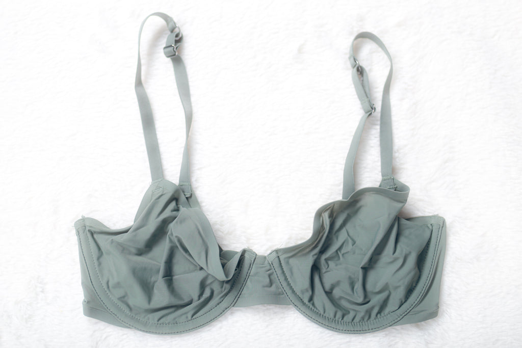 Aerie Unlined Breathable Sheer Mesh Demi T-shirt Bra Green 32D