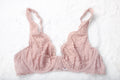 Victoria's Secret Body by Victoria Boho Unlined Lace Unpadded Semi Sheer Bra Pink Underwire 36B