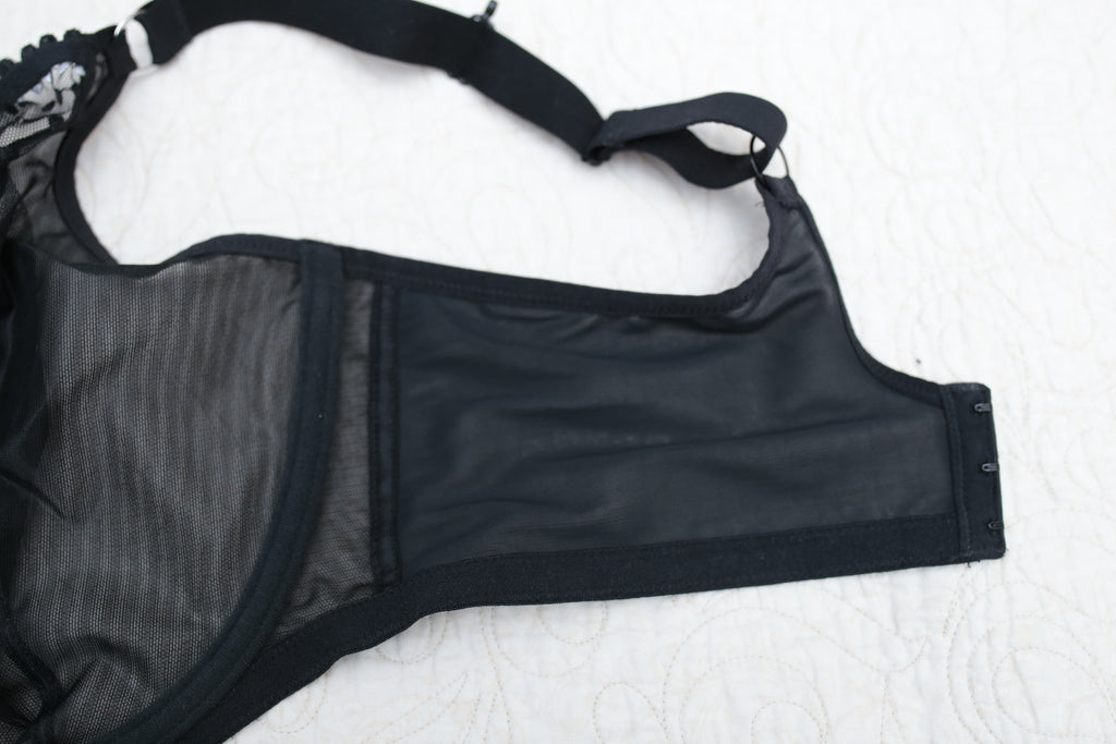 Elomi 40J Matilda EL8900 Underwire Sheer Full-coverage J-hook Bra Black NEW