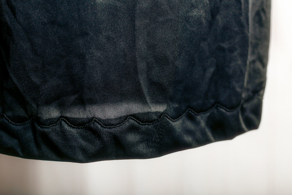 Vintage Satin Single Slit Hem Knee Half Slip Small Black