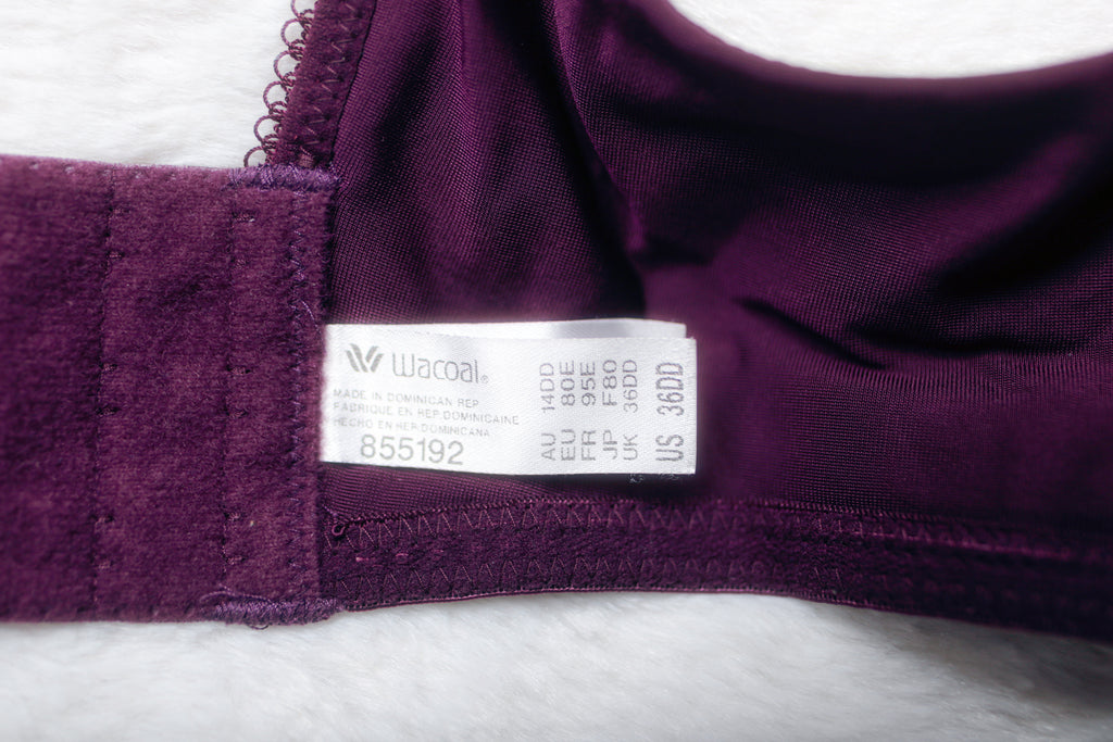 Wacoal Basic Beauty Full-figure 855192 Underwire Unpadded T-shirt Bra 36DD Purple