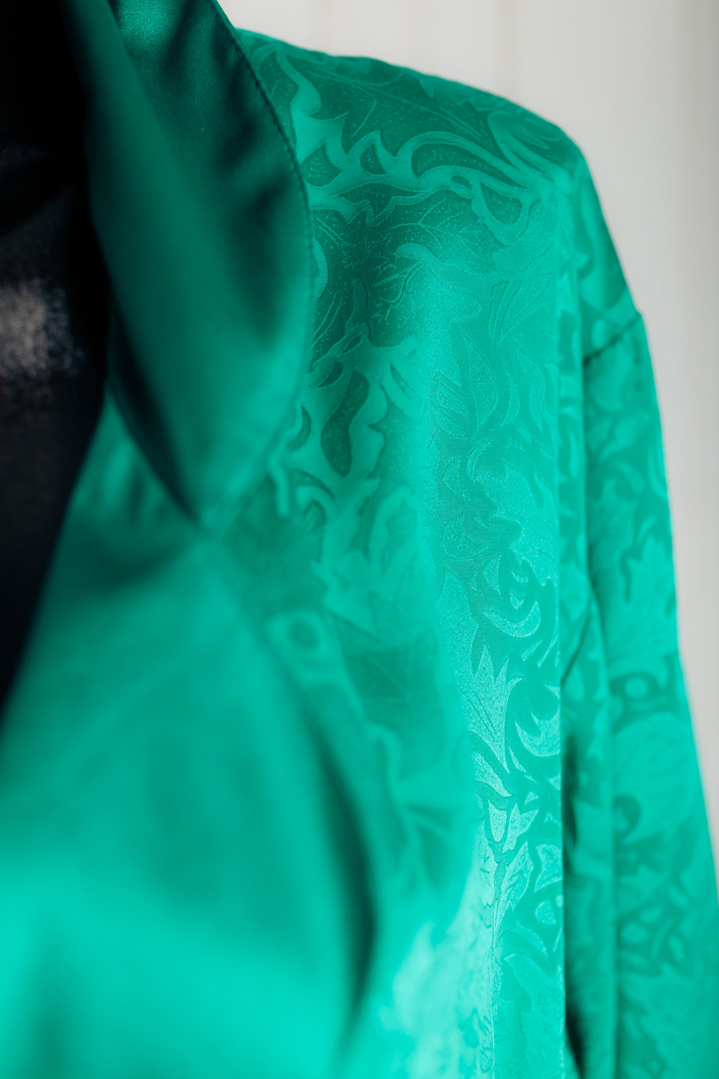 Victoria's Secret Vintage Gold Tag 90s Green Satin Belted Robe Medium