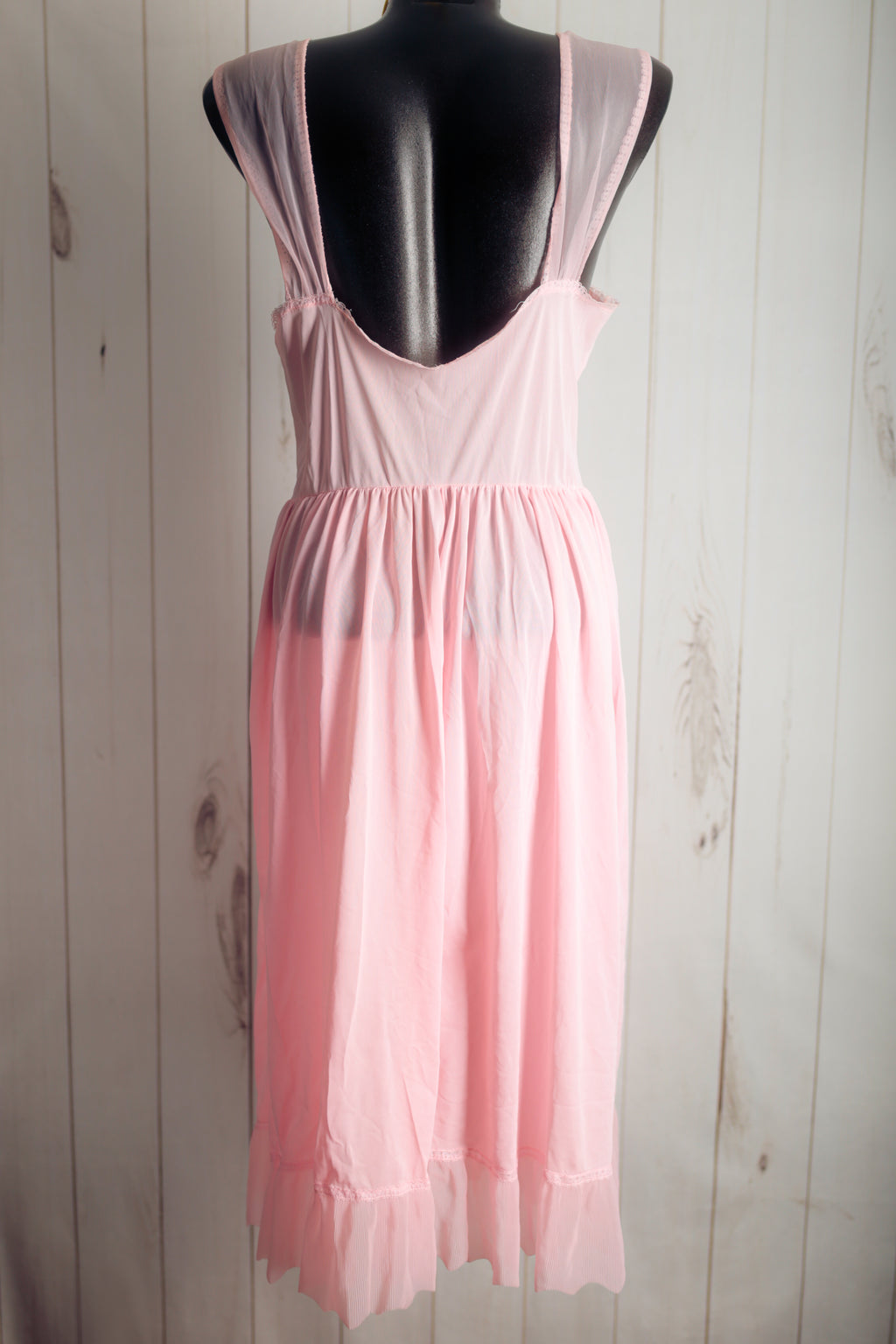 Kayser Luxite Vintage Satin Lace Slip Peignoir Negligee Nightgown Set 36 Medium Pink