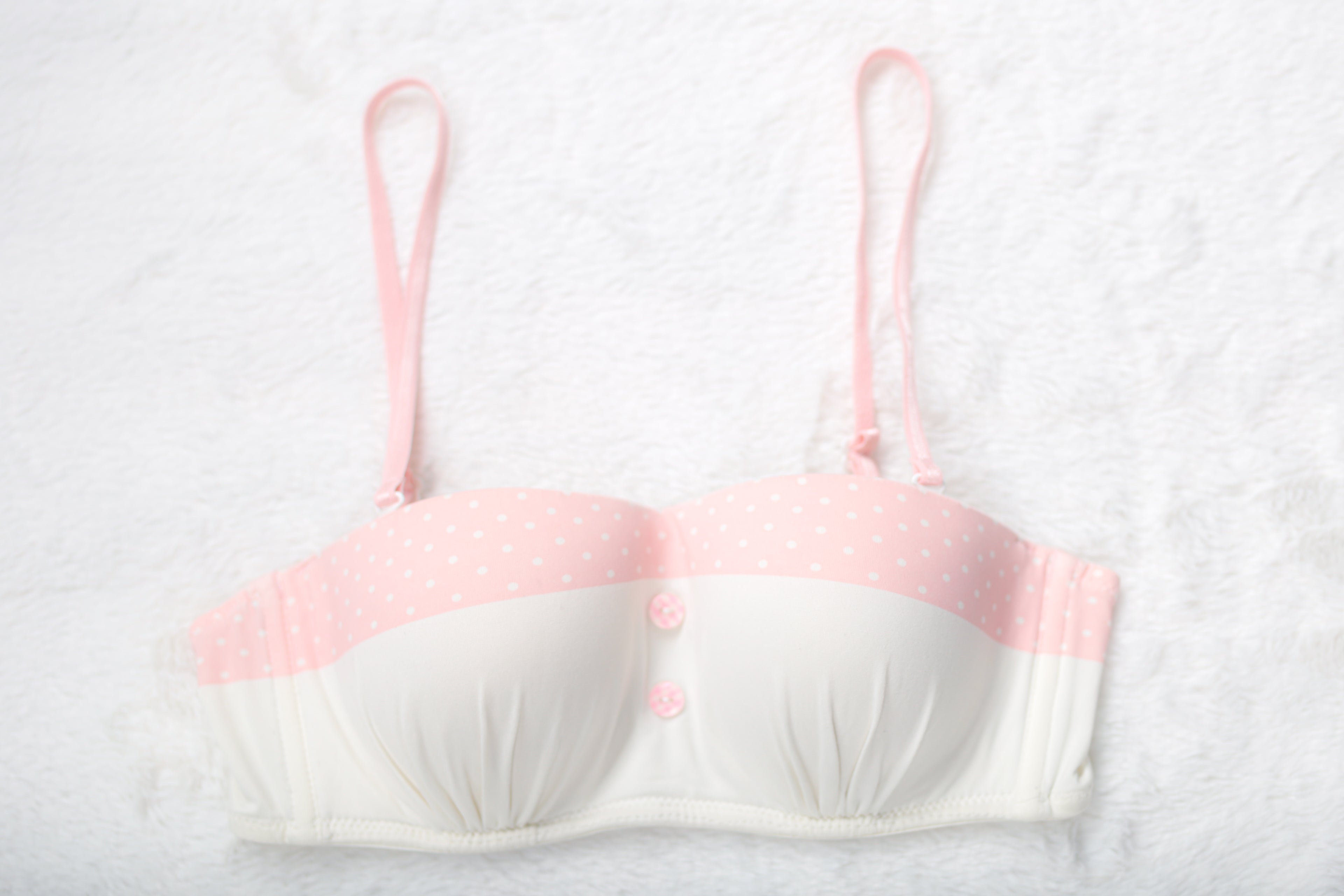 Wacoal Convertible Coquette Balconette Bra Pink and White Polka-dot A70 32A
