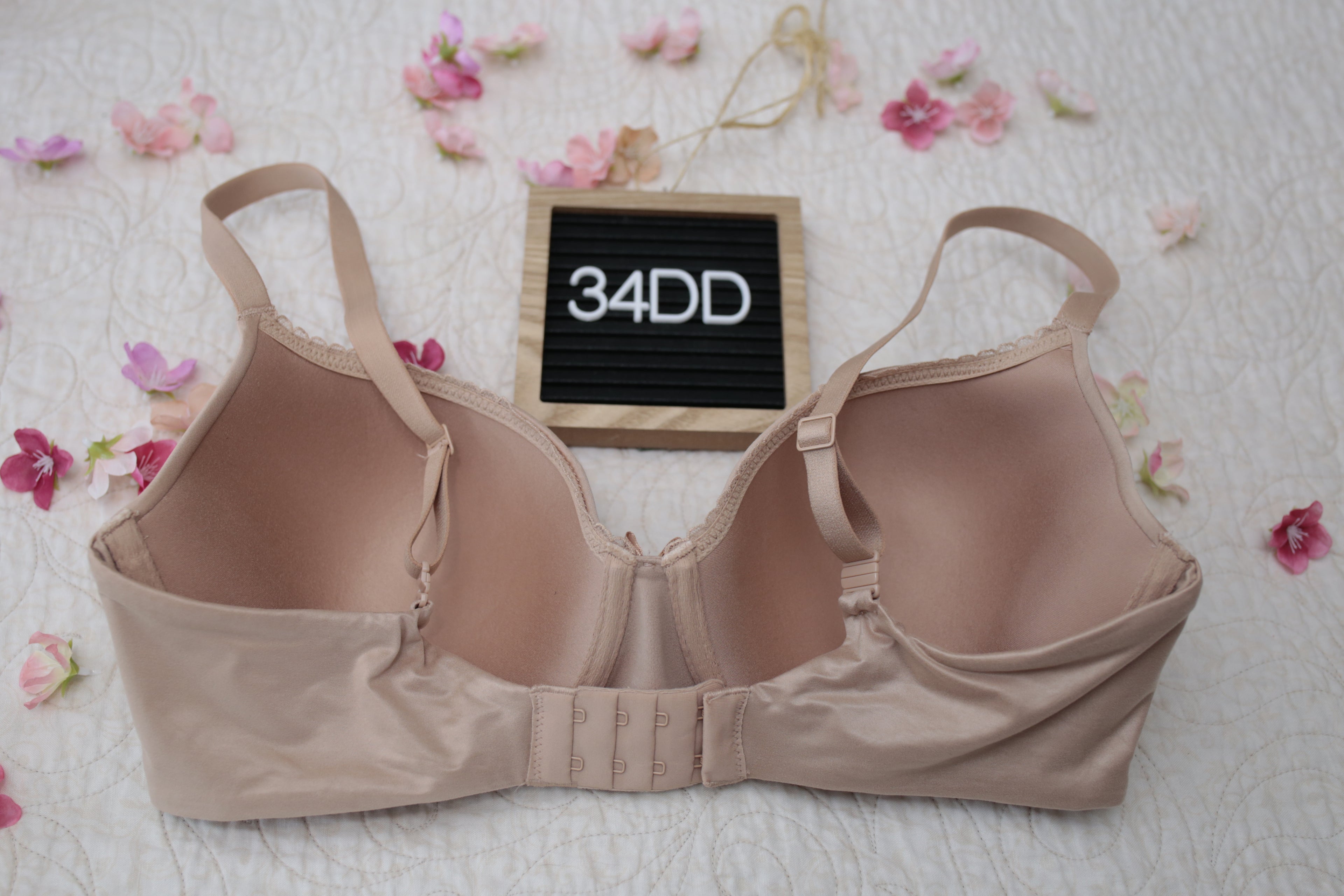 Victoria's Secret 34DD Body by Victoria Lined Demi Underwire T-shirt Bra Beige Nude