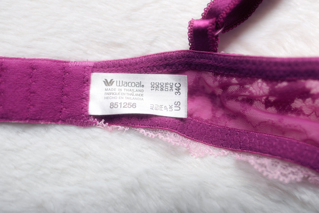 Wacoal Lace Affair 851256 Unlined Breathable Underwire Bra Purple 34C