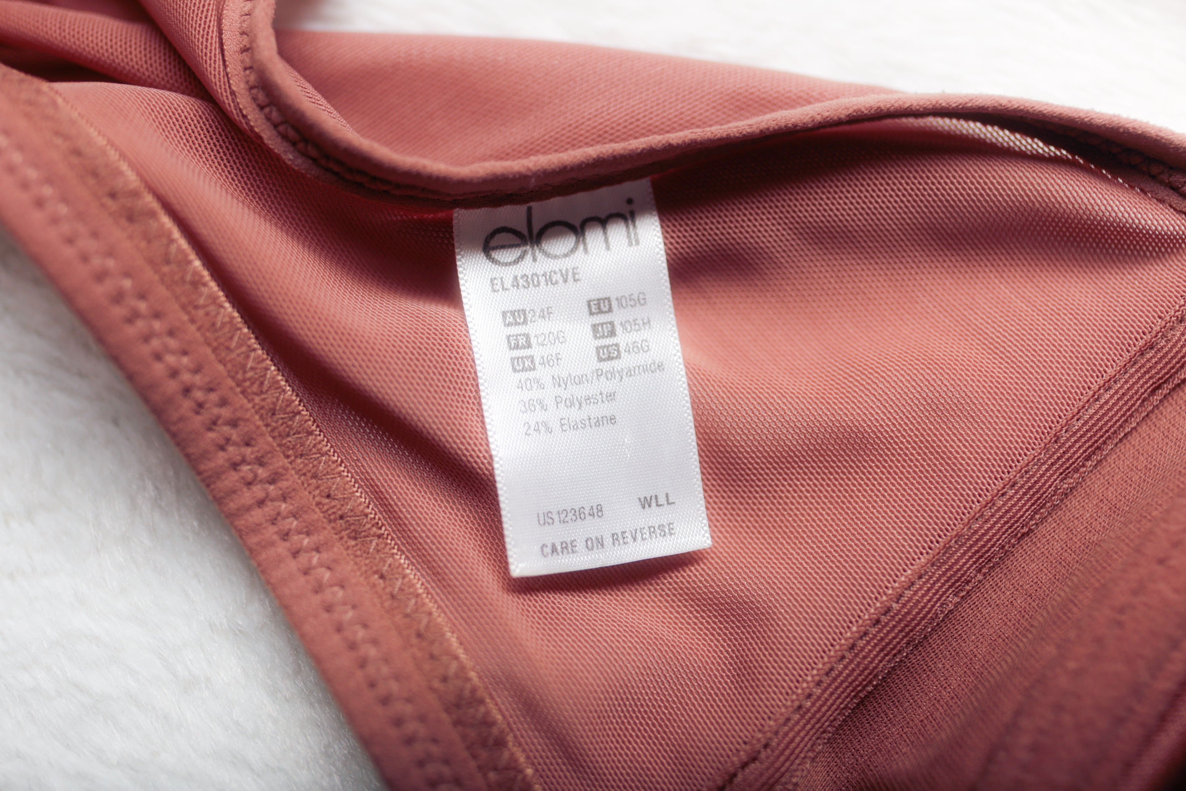 Elomi Smooth Underwire EL4301 Full-coverage T-Shirt Bra US 46G UK 46F Brown