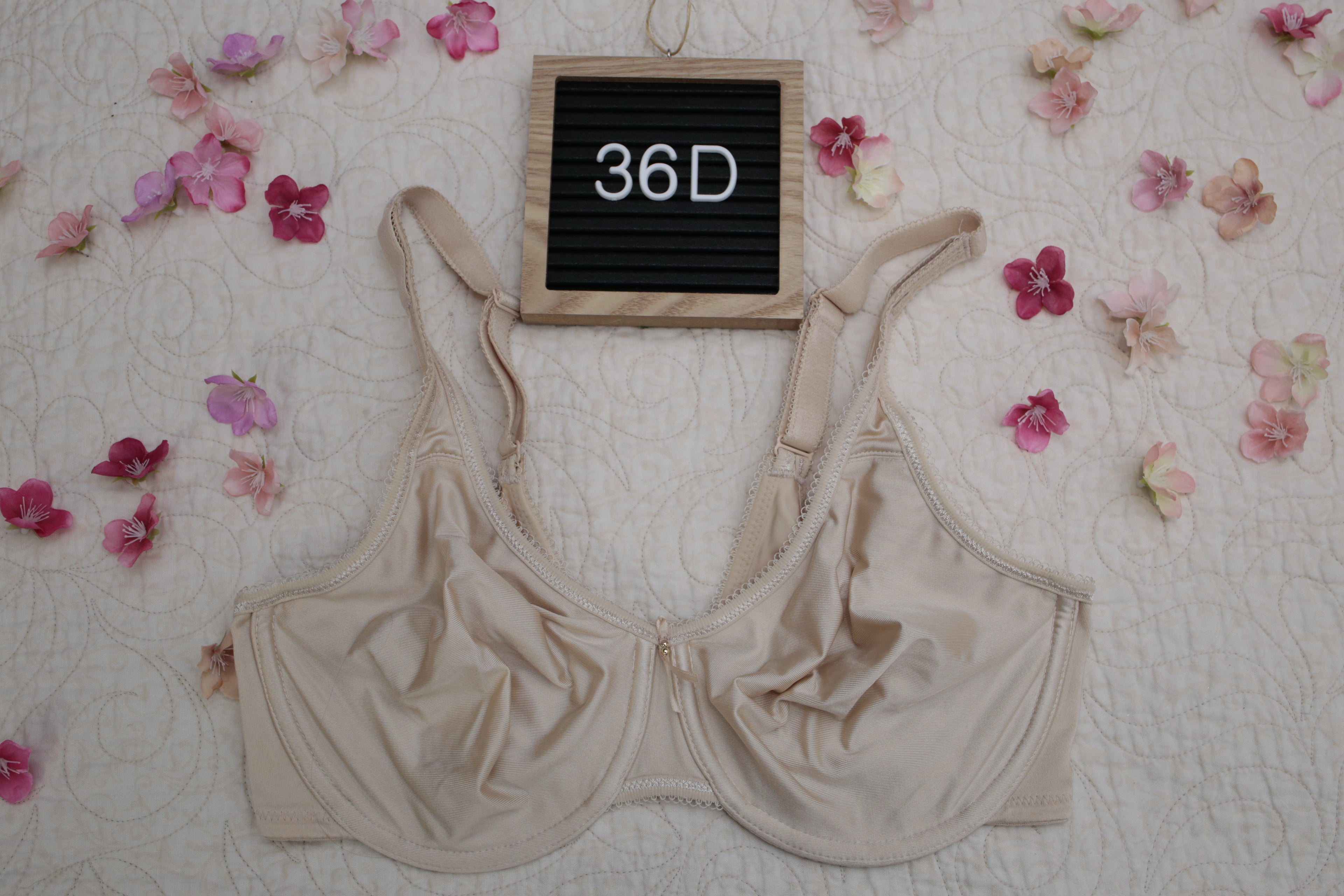 Wacoal 36D Basic Beauty Full-figure 855192 Underwire Unpadded T-shirt Bra Beige Nude