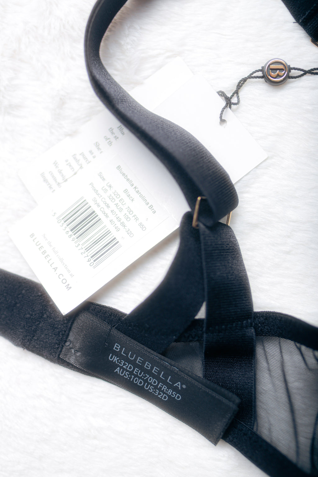 Bluebella Karolina Sheer Unlined Strappy Cage Demi Bra 32D Black NEW