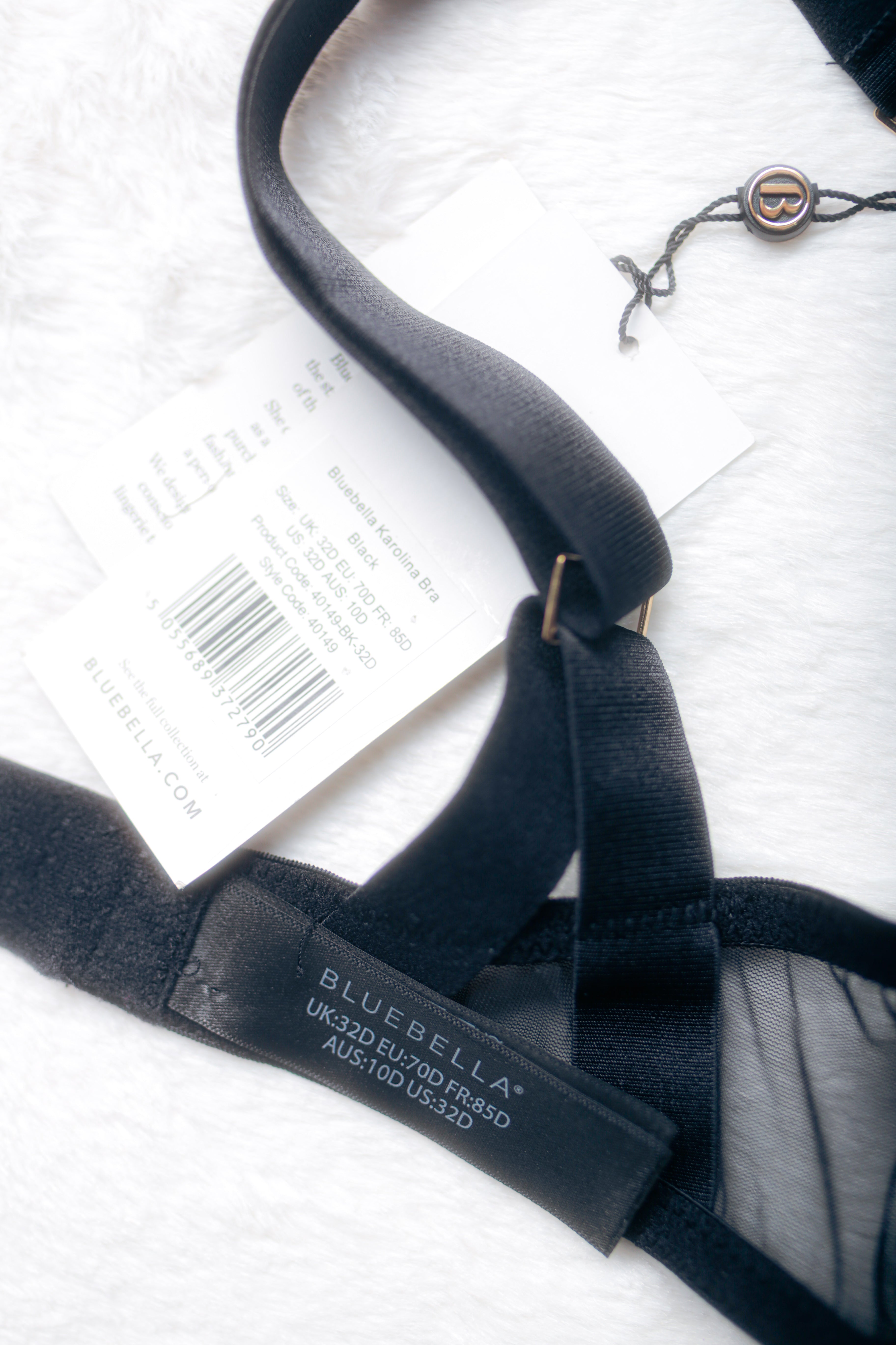 Bluebella Karolina Sheer Unlined Strappy Cage Demi Bra 32D Black NEW