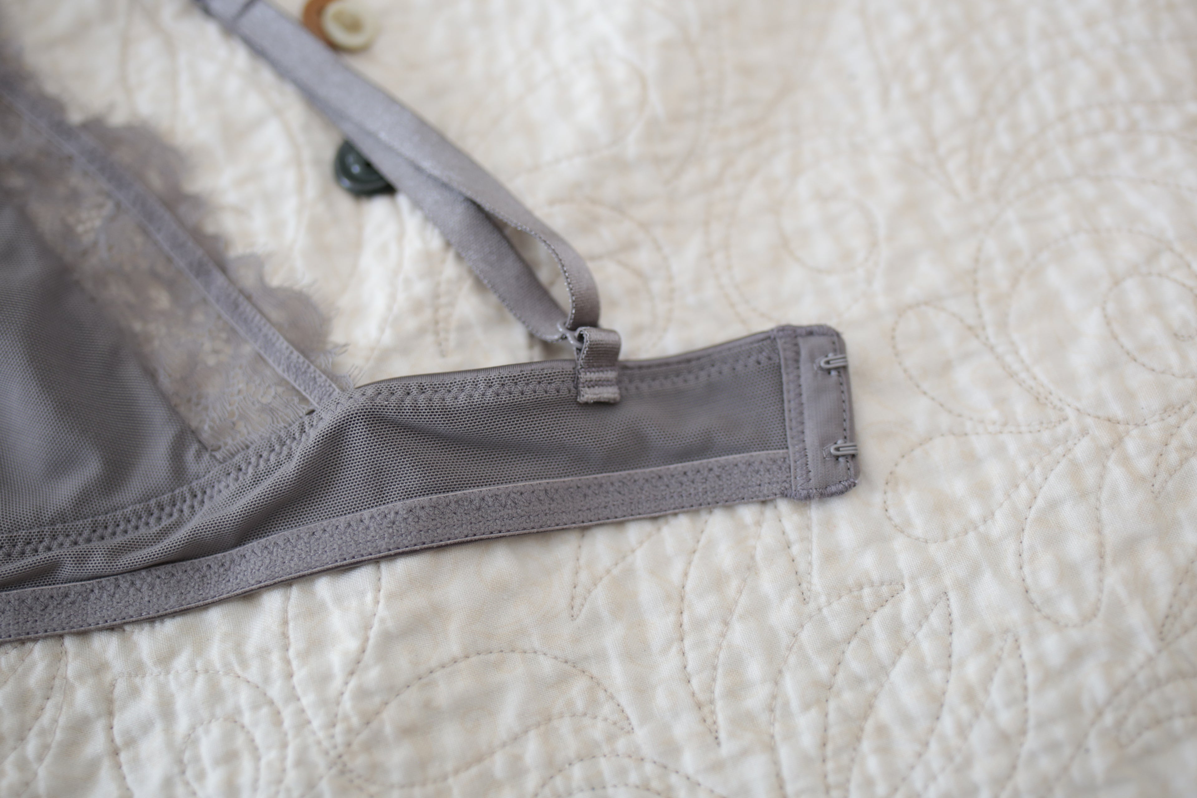 Auden Bralette Wireless Bra XS AA-B Cup Gray Unlined Lace