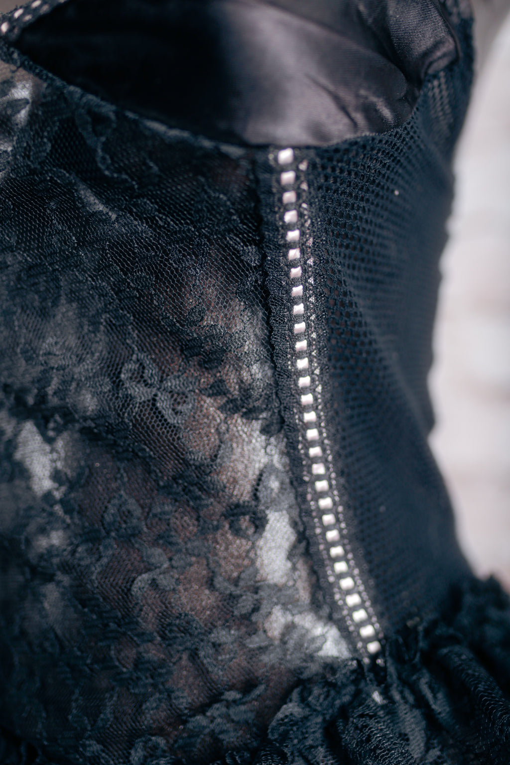 Lady Cameo Dallas Vintage Coquette Victorian Sheer Lace Teddy Lingerie Medium Black