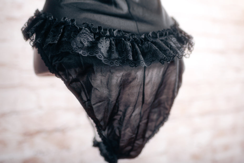 Lady Cameo Dallas Vintage Coquette Victorian Sheer Lace Teddy Lingerie Medium Black