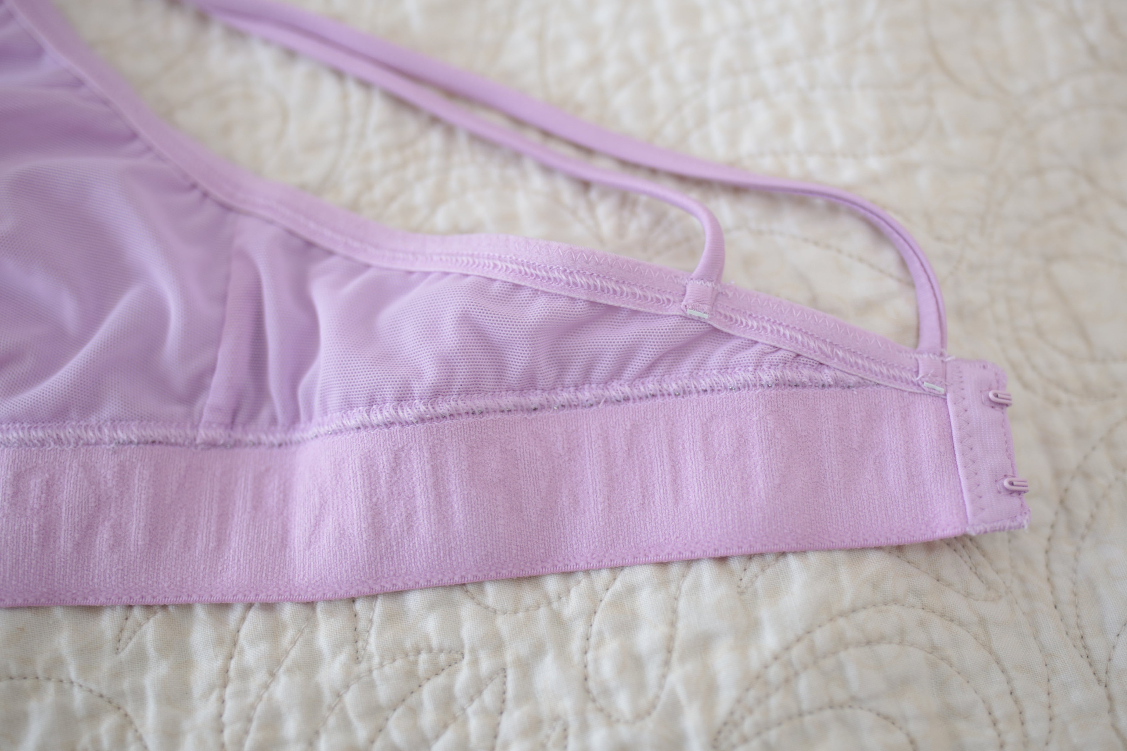 Pink Purple Sparkle Unlined Bralette Wireless Bra Medium