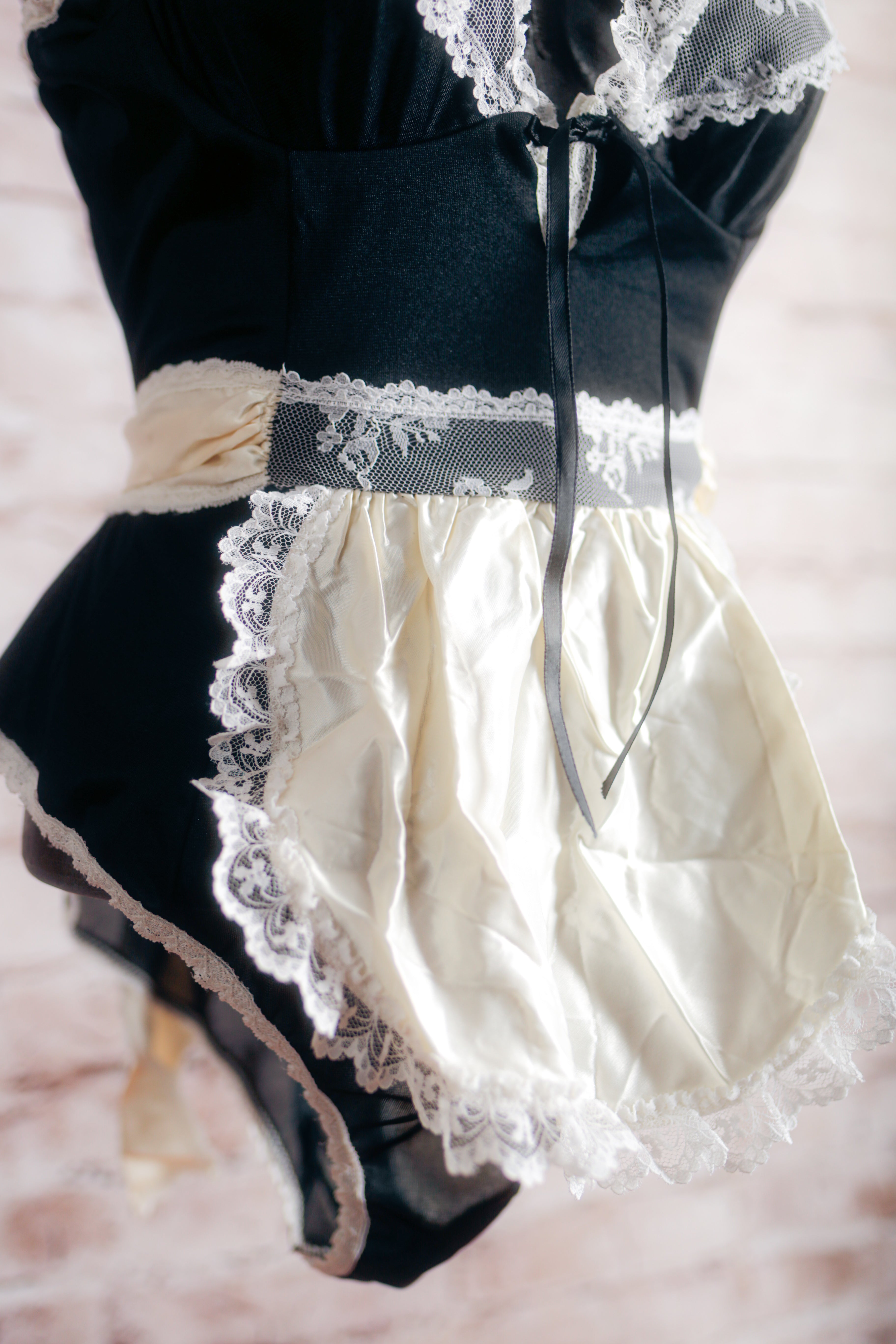 Faris Vintage French Maid Babydoll Teddy Lingerie Medium