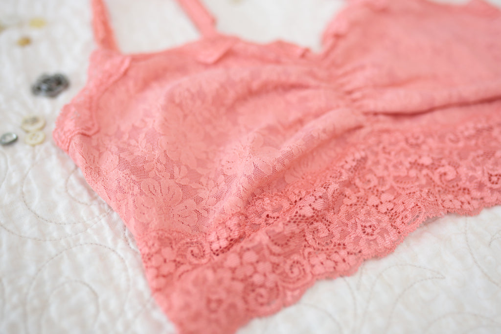 Soma Soft Unlined Lace Bralette Medium Coral Pink