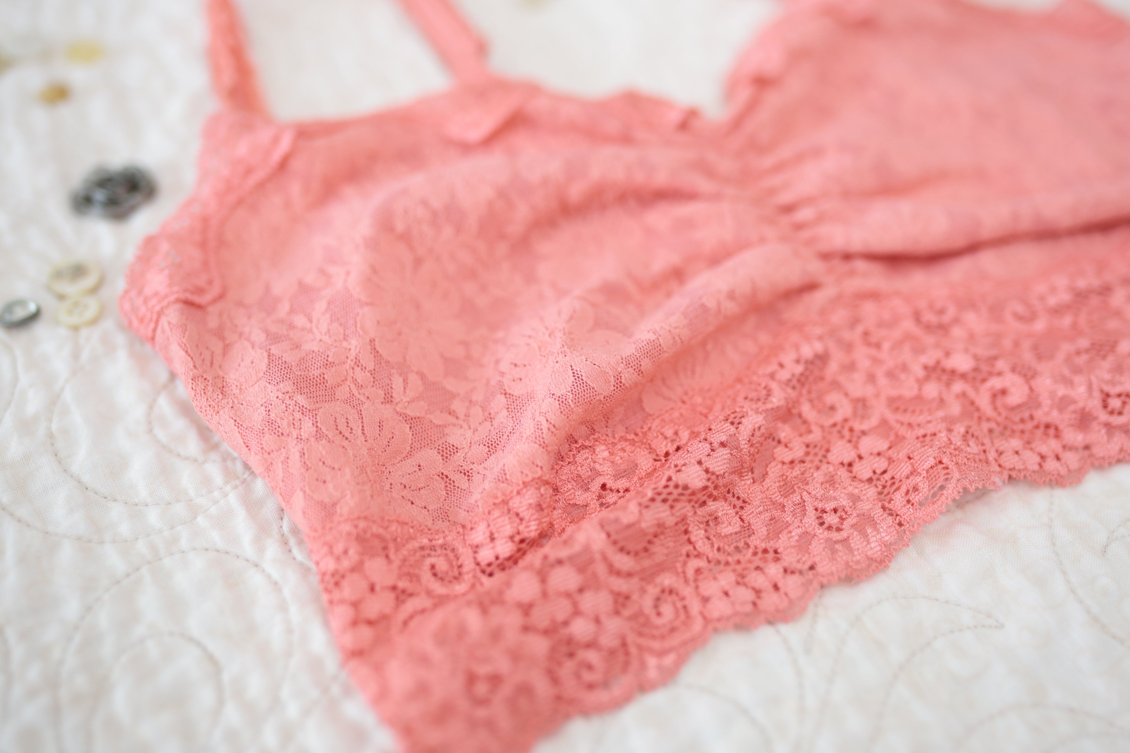 Soma Soft Unlined Lace Bralette Medium Coral Pink