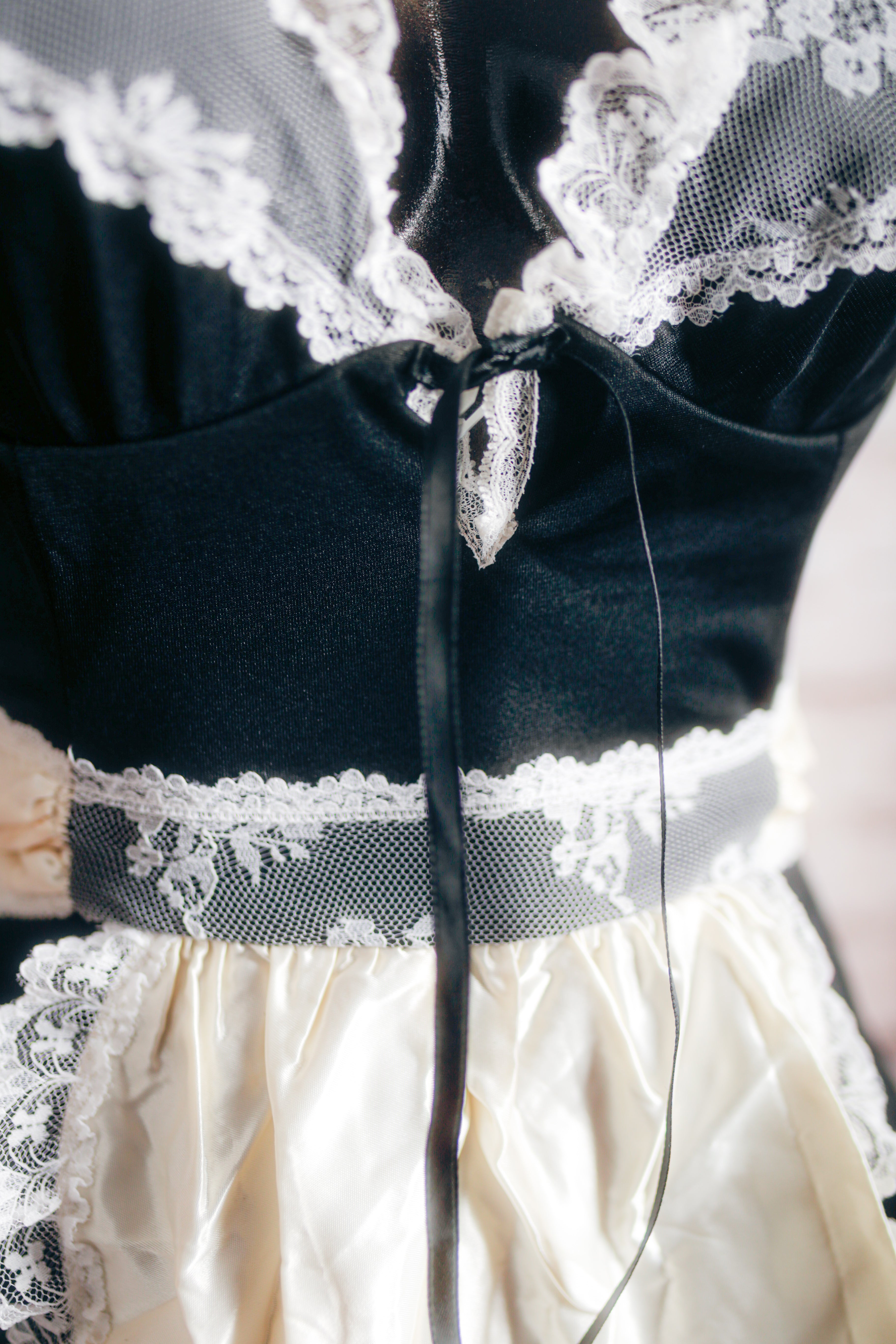 Faris Vintage French Maid Babydoll Teddy Lingerie Medium