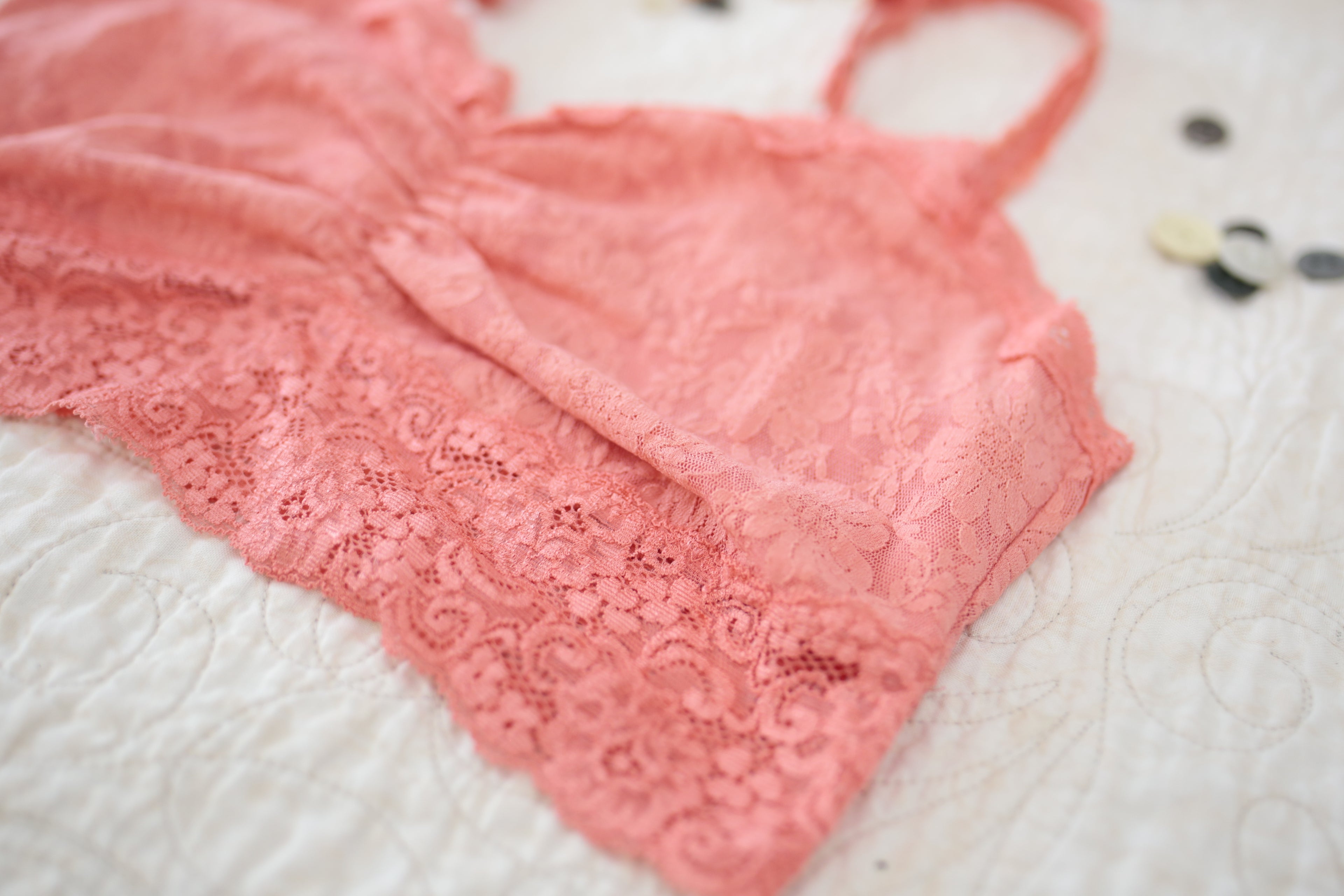 Soma Soft Unlined Lace Bralette Medium Coral Pink