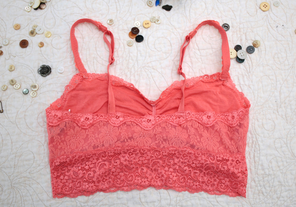 Soma Soft Unlined Lace Bralette Medium Coral Pink