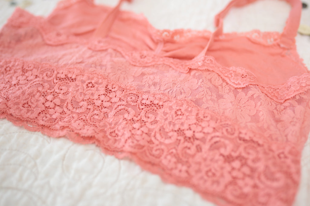 Soma Soft Unlined Lace Bralette Medium Coral Pink