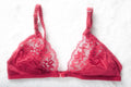 Intimage Sasson Vintage Unlined Sheer Mesh Lace Demi Bra 34AA Red