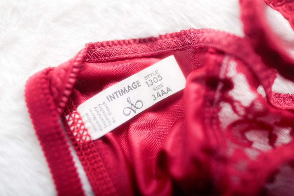 Intimage Sasson Vintage Unlined Sheer Mesh Lace Demi Bra 34AA Red