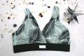 Kindly Soft Unpadded Small Bralette White Green Palm