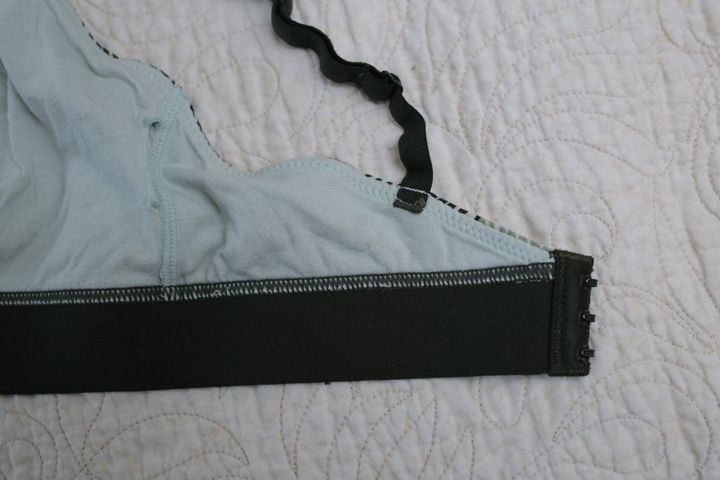 Kindly Soft Unpadded Small Bralette White Green Palm