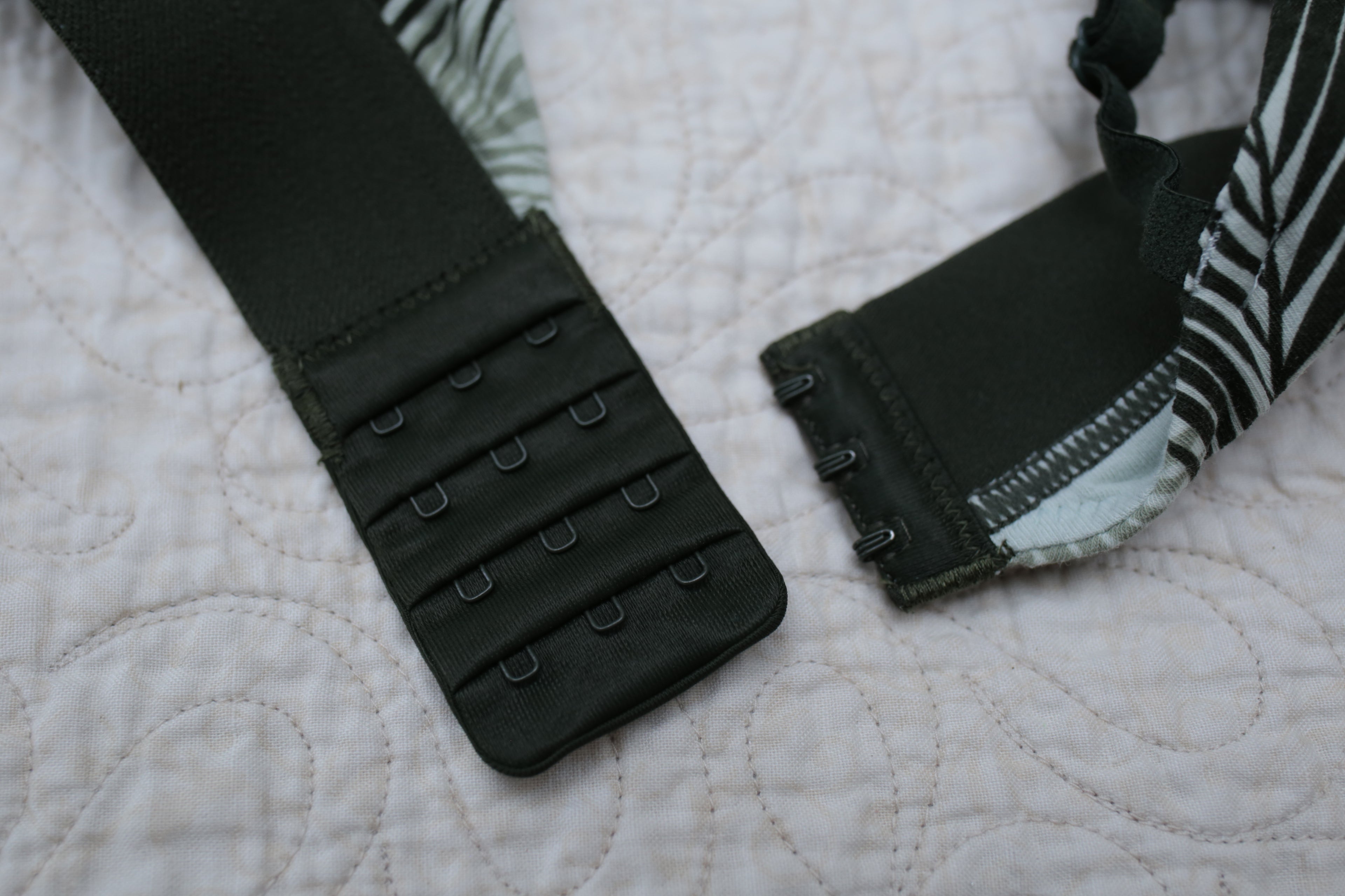 Kindly Soft Unpadded Small Bralette White Green Palm