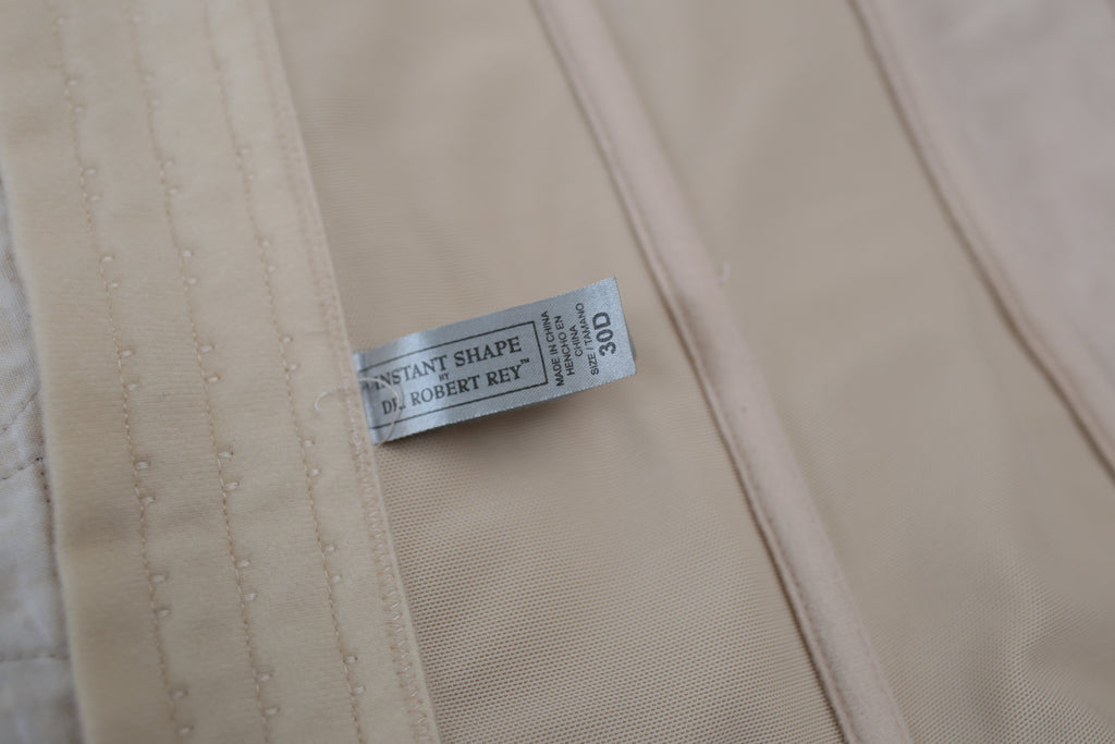 Dr. Robert Rey Instant Shape 30D Bustier Corset Boned Bra Beige Nude