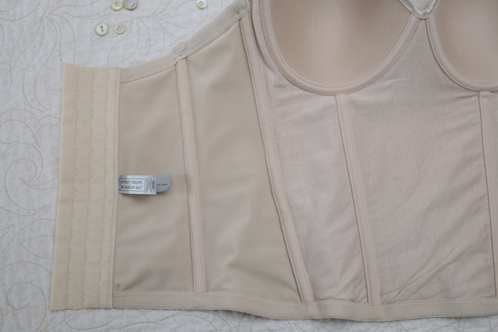 Dr. Robert Rey Instant Shape 30D Bustier Corset Boned Bra Beige Nude