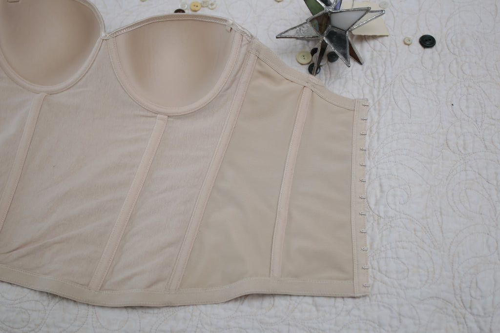 Dr. Robert Rey Instant Shape 30D Bustier Corset Boned Bra Beige Nude