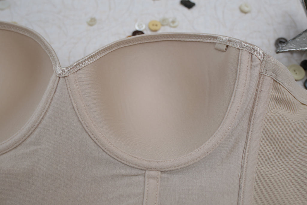 Dr. Robert Rey Instant Shape 30D Bustier Corset Boned Bra Beige Nude