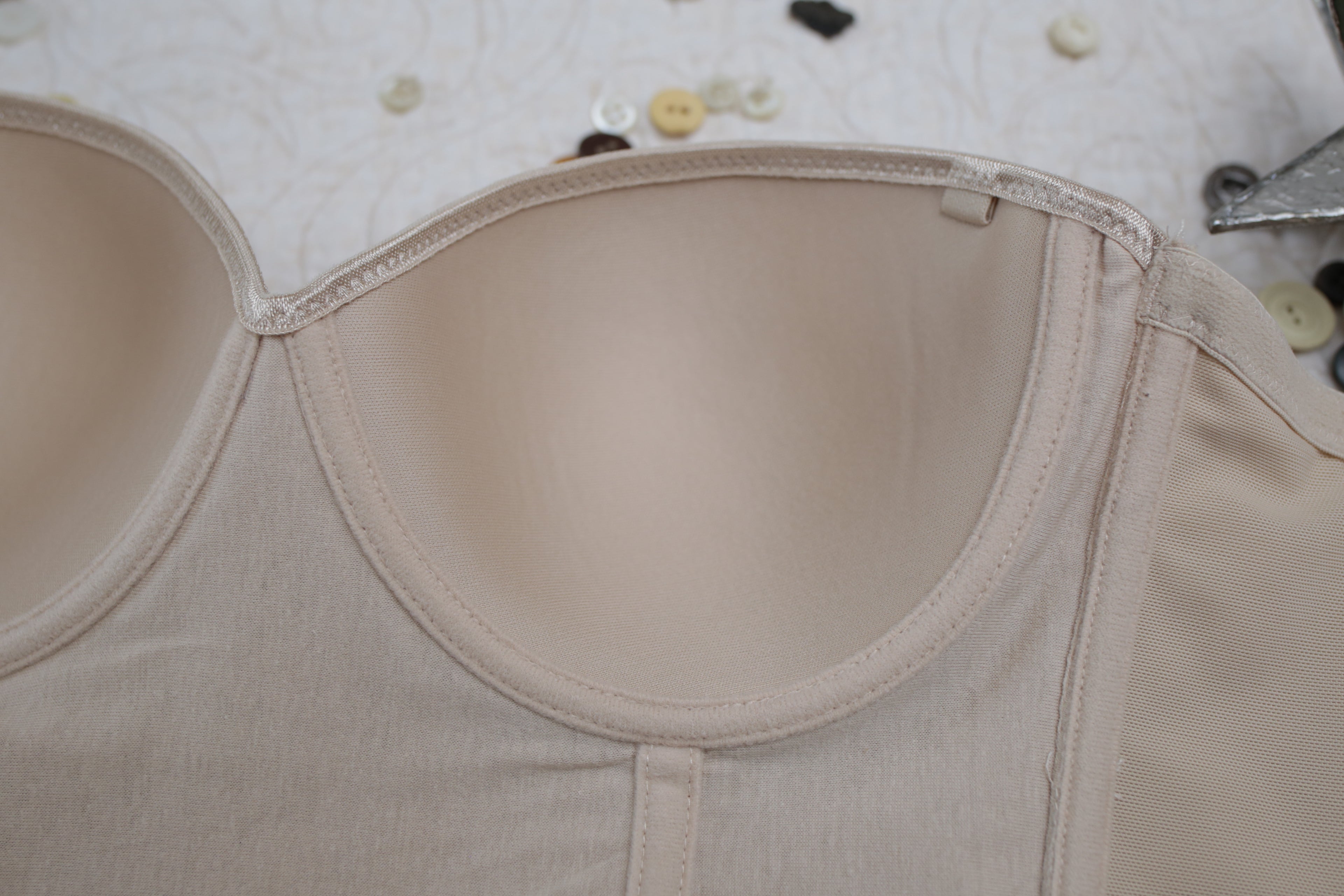 Dr. Robert Rey Instant Shape 30D Bustier Corset Boned Bra Beige Nude