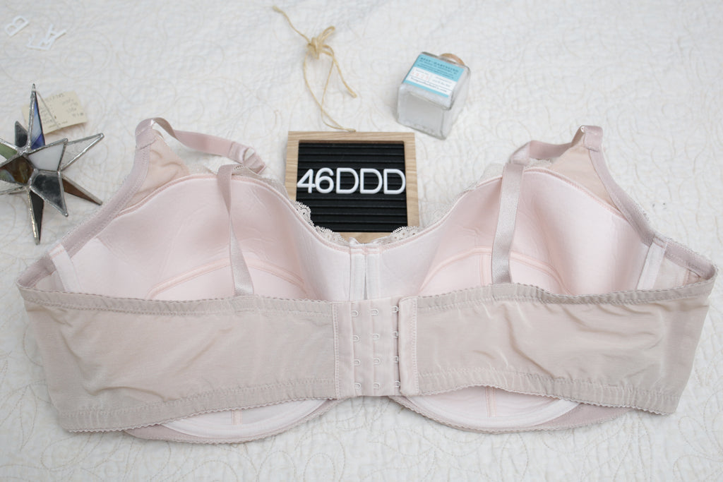 Adore Me 46DDD Unpadded Lined Seamed Underwire Bra Beige Nude