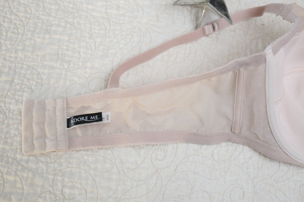 Adore Me 46DDD Unpadded Lined Seamed Underwire Bra Beige Nude