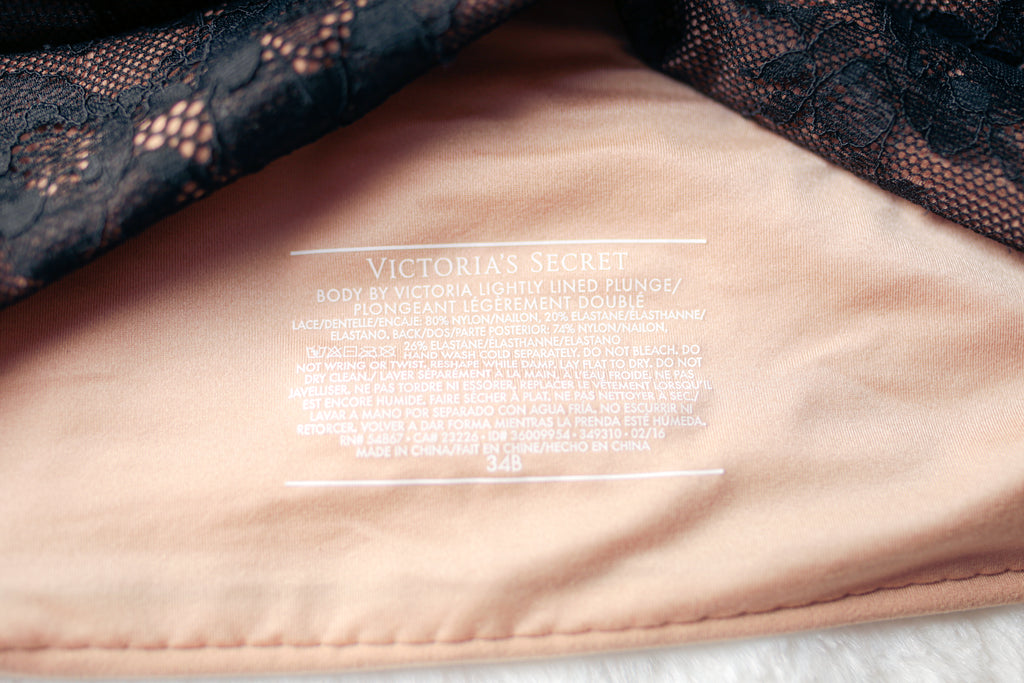 Victoria's Secret Body by Victoria Lined Plunge Racerback Wireless T-shirt Bra 34B Beige Black NEW