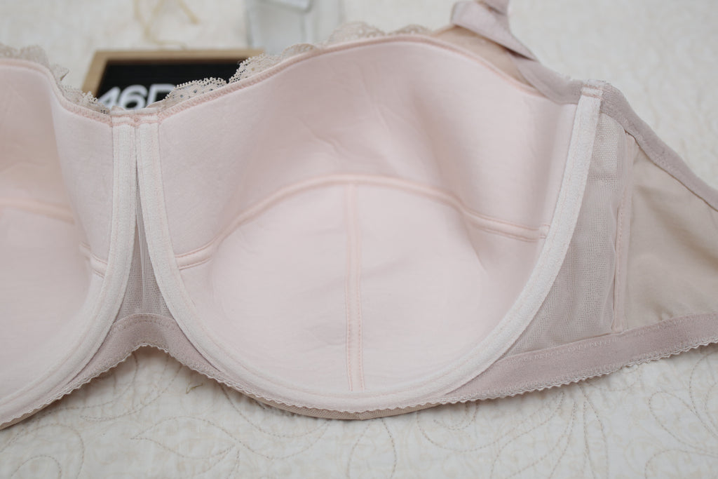 Adore Me 46DDD Unpadded Lined Seamed Underwire Bra Beige Nude