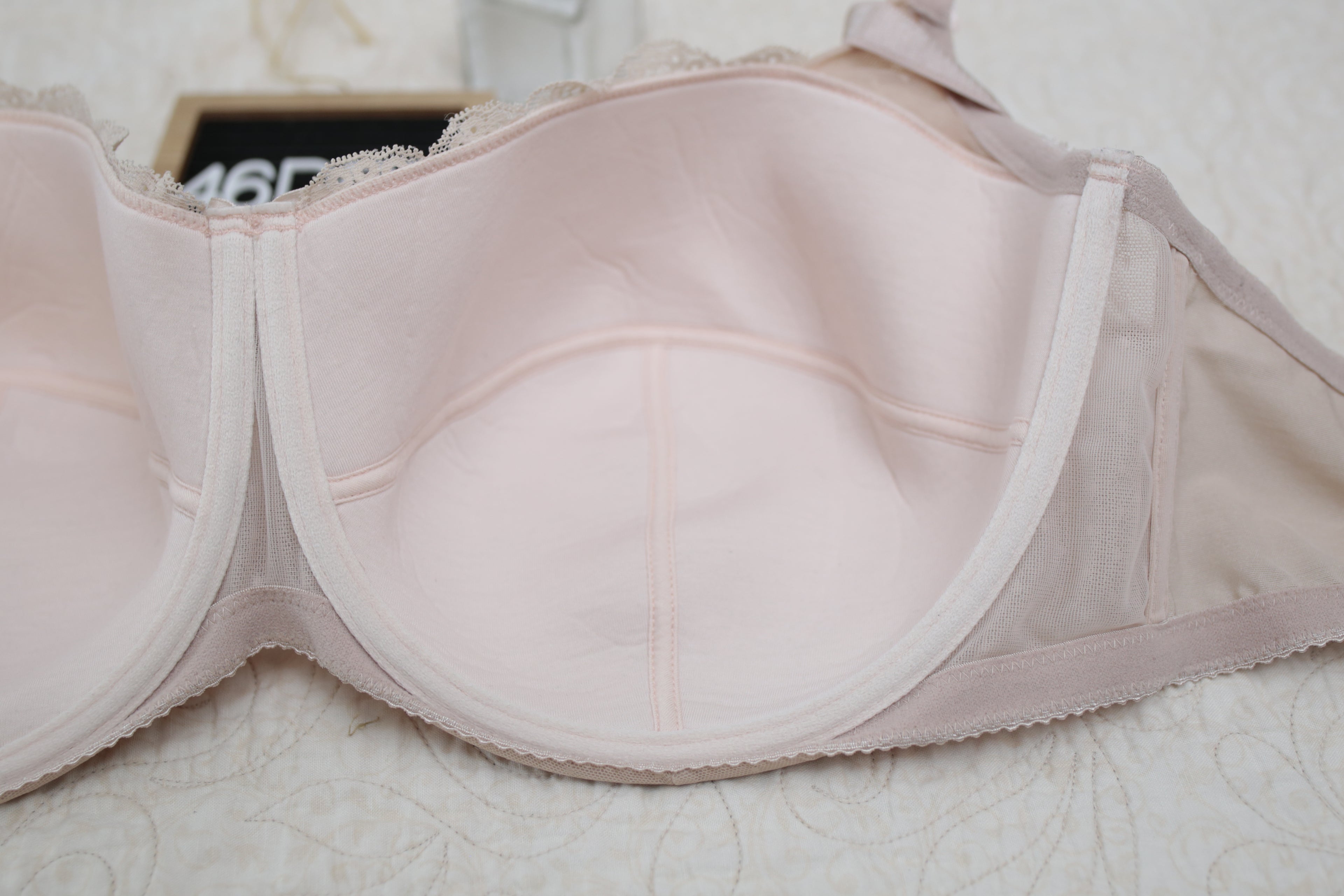 Adore Me 46DDD Unpadded Lined Seamed Underwire Bra Beige Nude