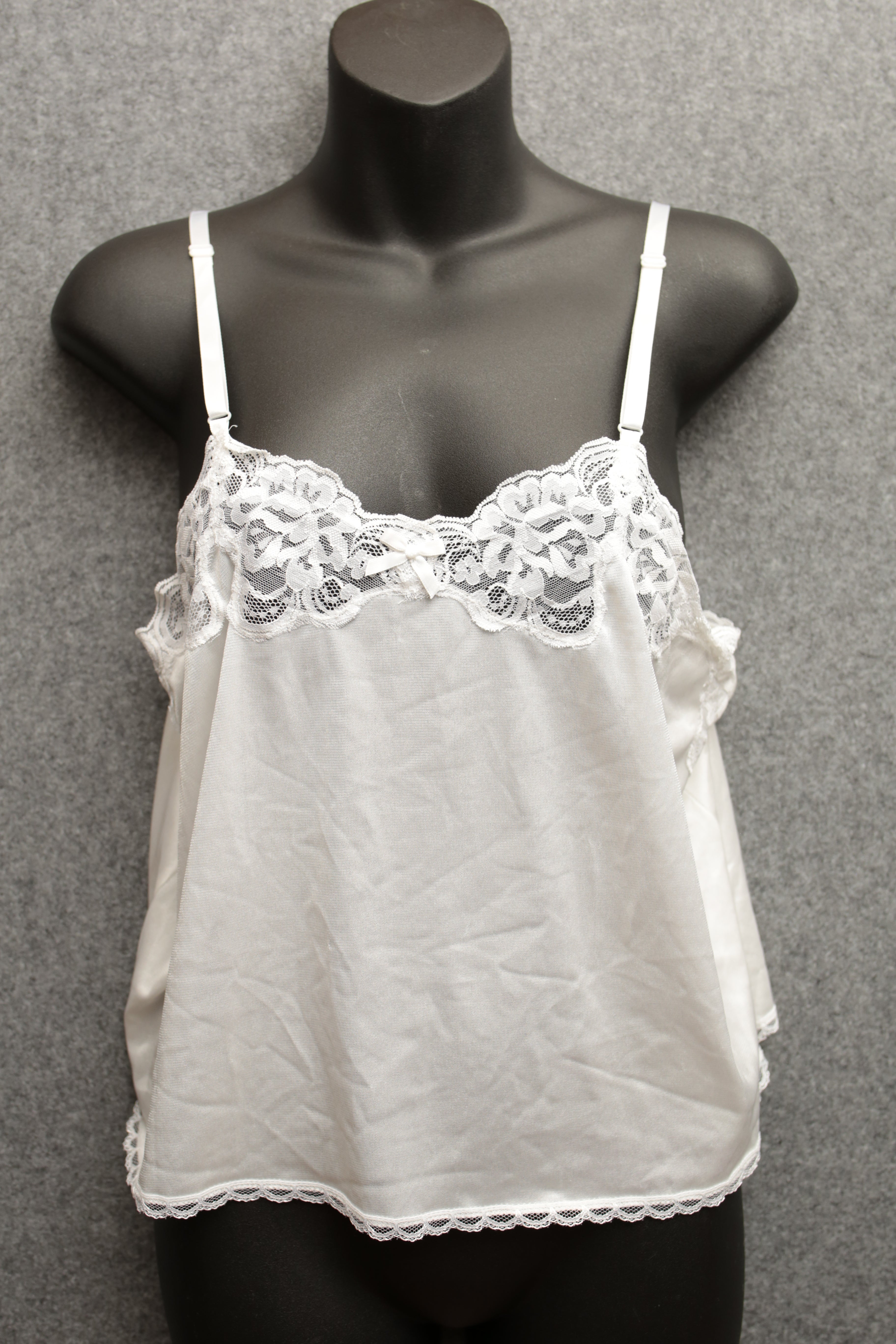 Blair Vintage Babydoll Chemise Cami USA-made Lingerie Large Ivory White