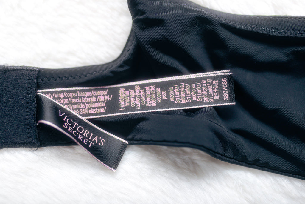 Victoria's Secret T-shirt Lightly Lined Full Coverage Underwire Bra 38C Black