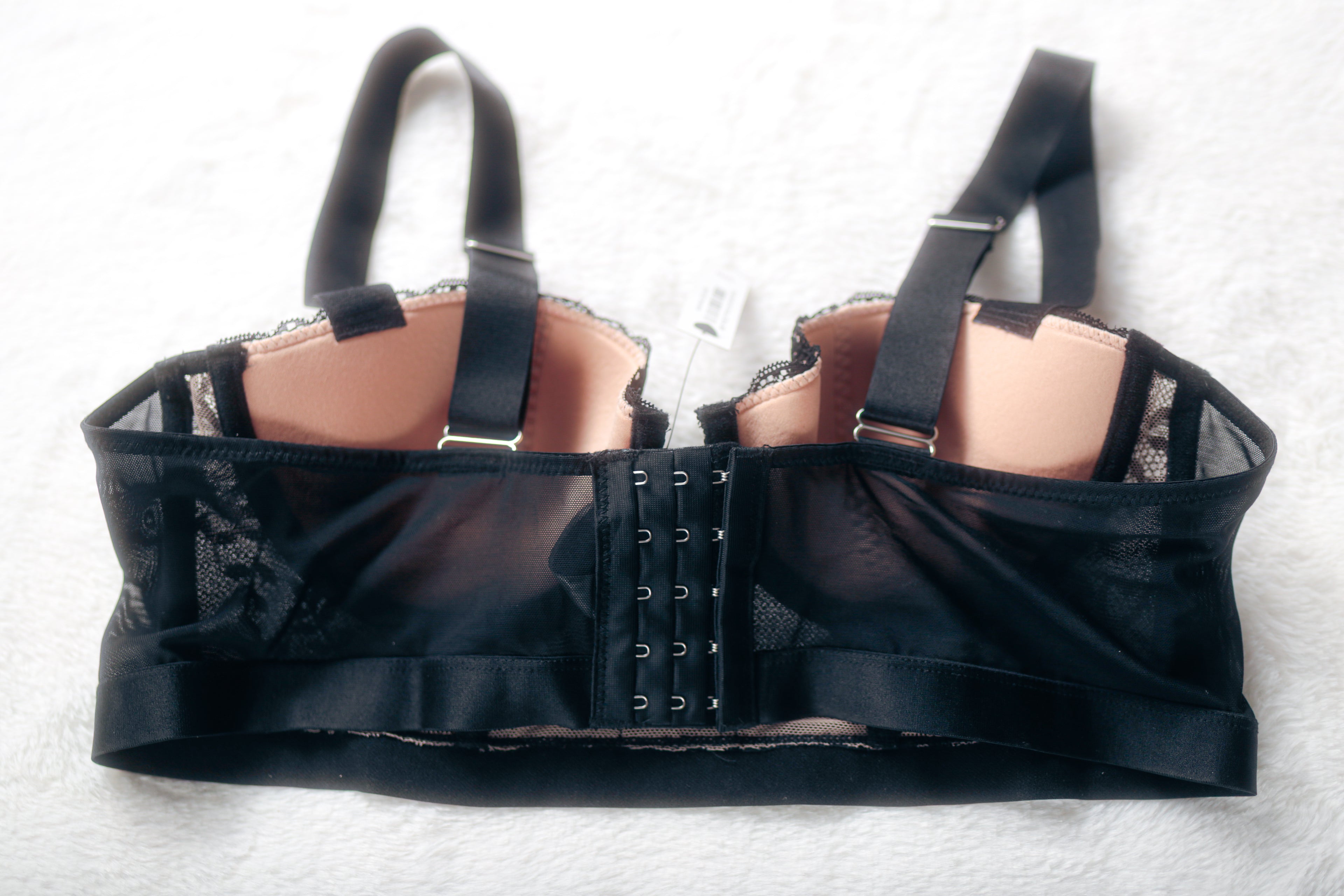 Adore Me Longline Underwire Balconette Bra 38B Black and Nude NEW