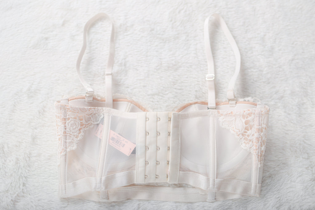 Victoria's Secret Very Sexy Multi-way Convertible Bra 32C White Nude Lace NEW