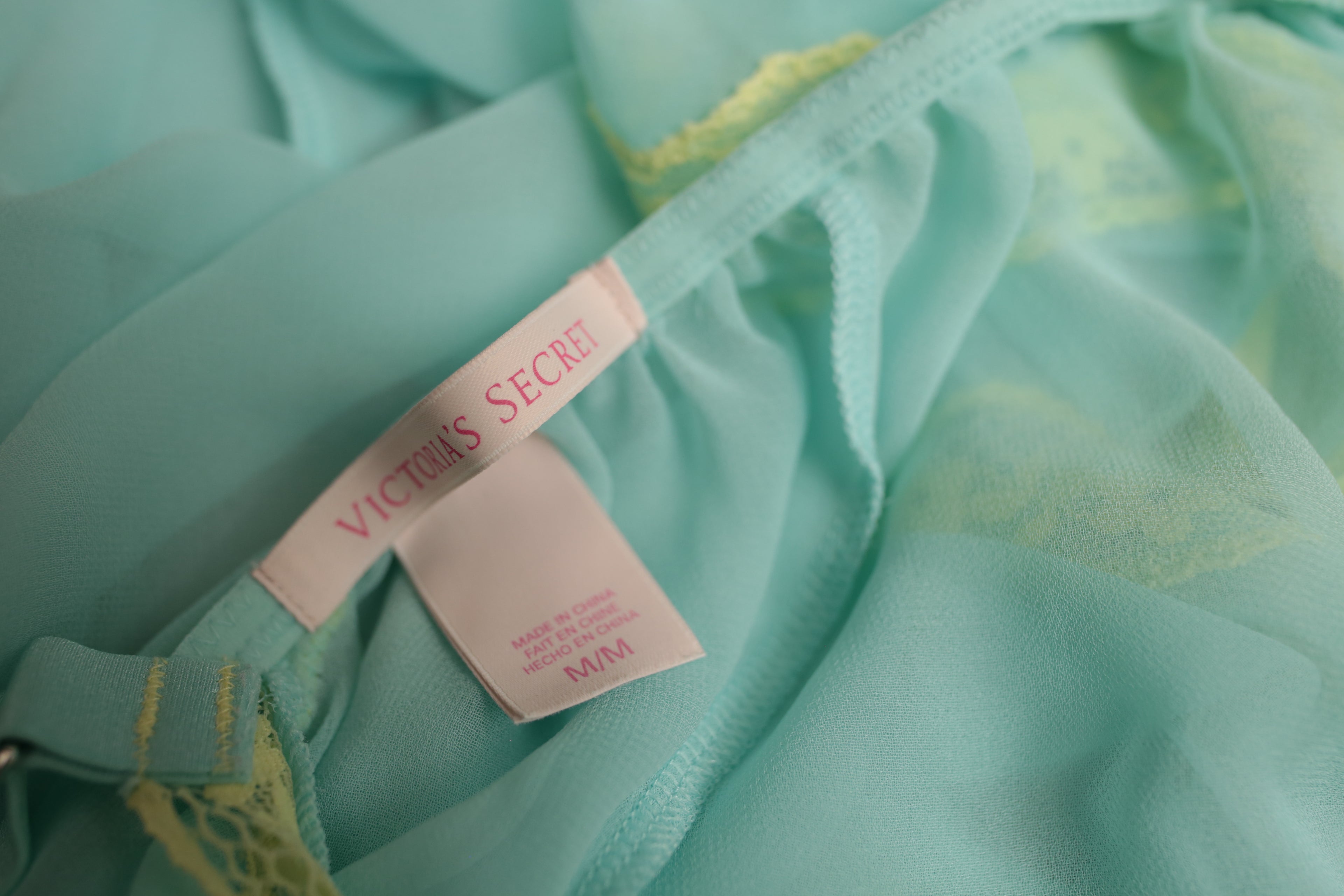 Victoria's Secret Open-cup Peekaboo Lace Babydoll Chemise Medium Mint Sea Green