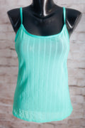 Warner's Vintage Naked Truth Sheer Mesh Breathable Cami Large Teal Green