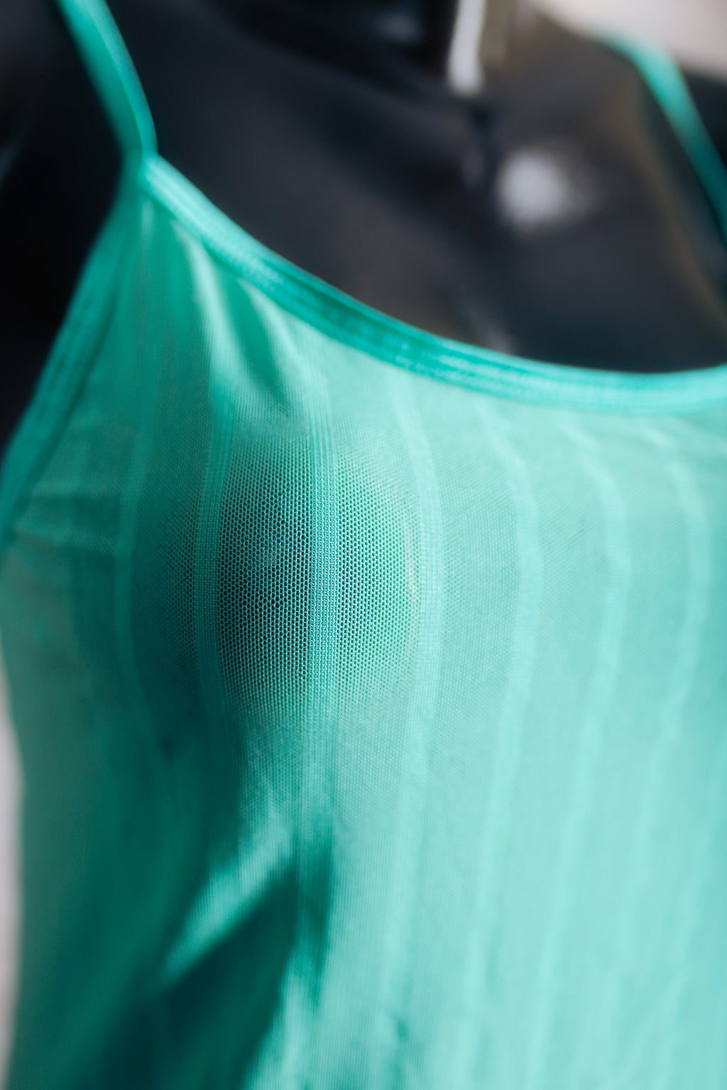 Warner's Vintage Naked Truth Sheer Mesh Breathable Cami Large Teal Green