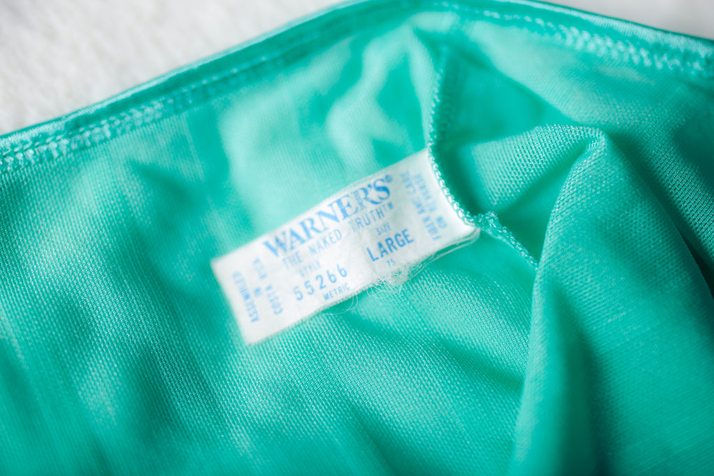 Warner's Vintage Naked Truth Sheer Mesh Breathable Cami Large Teal Green