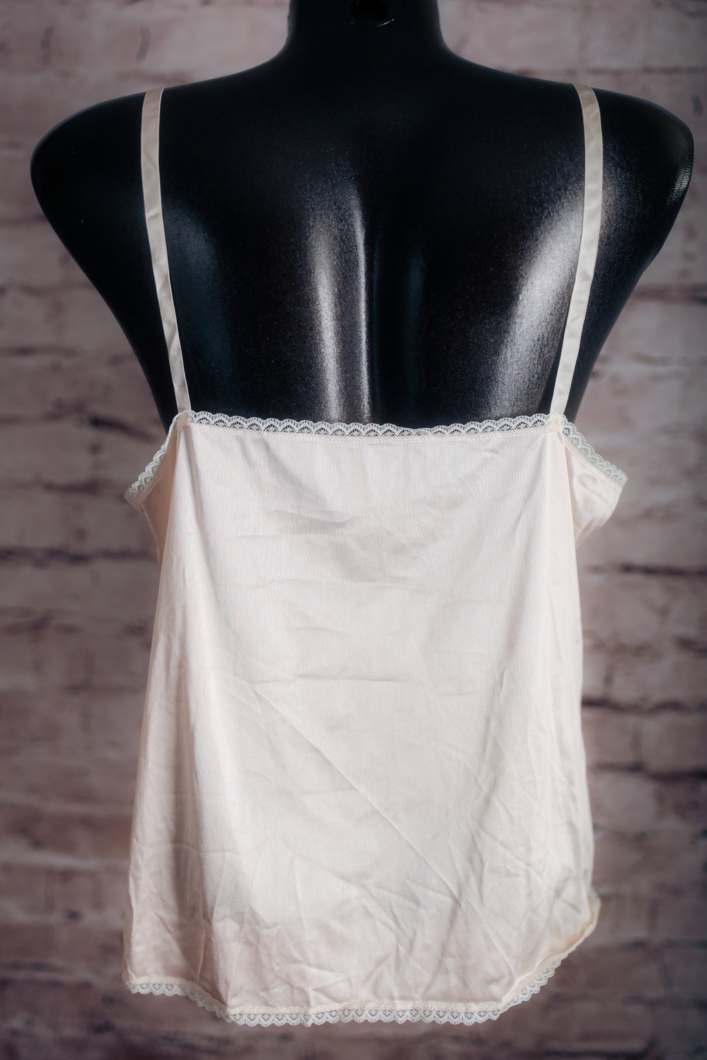 Vassarette Vintage Satin and Sheer Lace Camisole Lingerie XL Pink