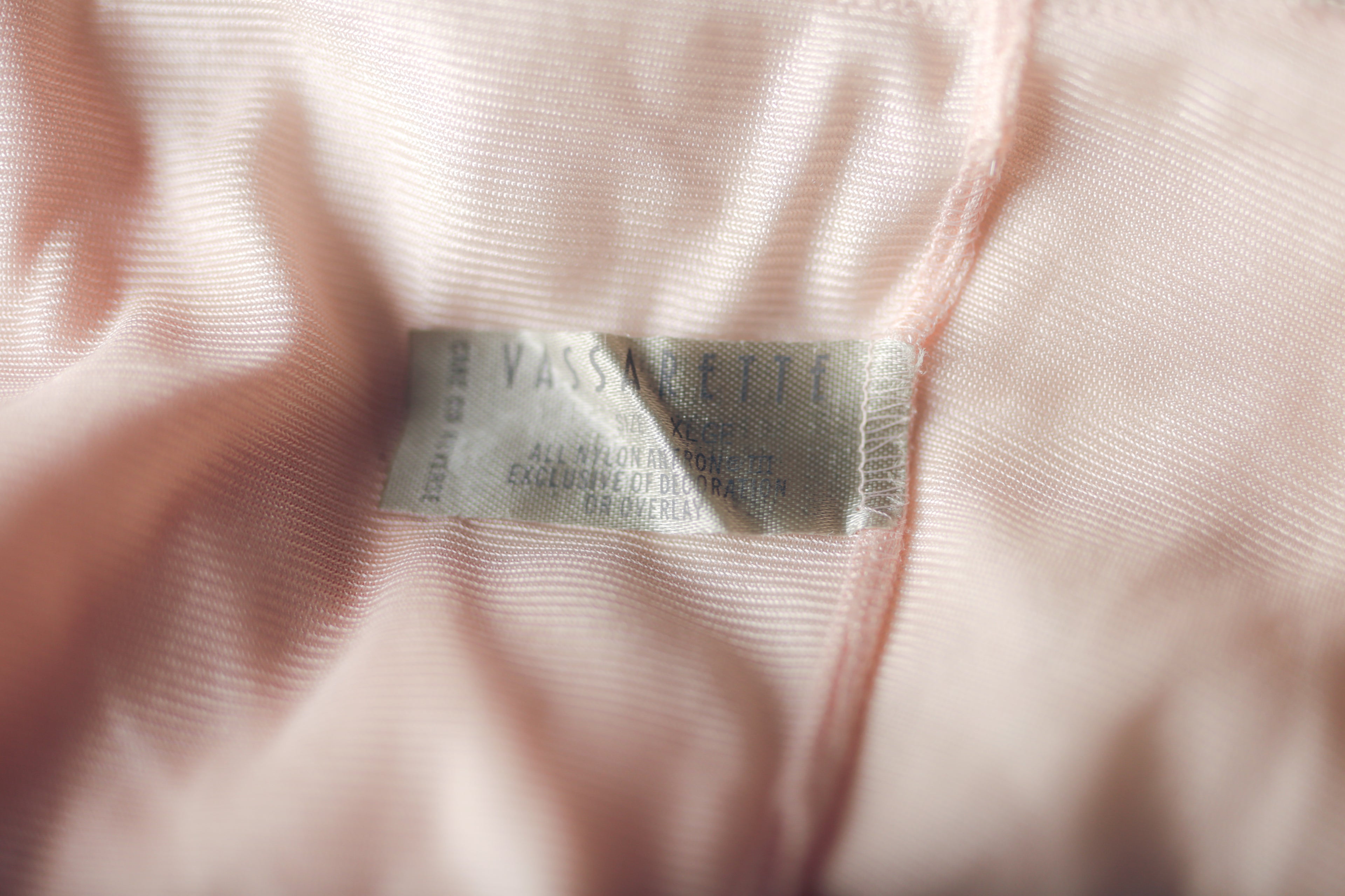 Vassarette Vintage Satin and Sheer Lace Camisole Lingerie XL Pink